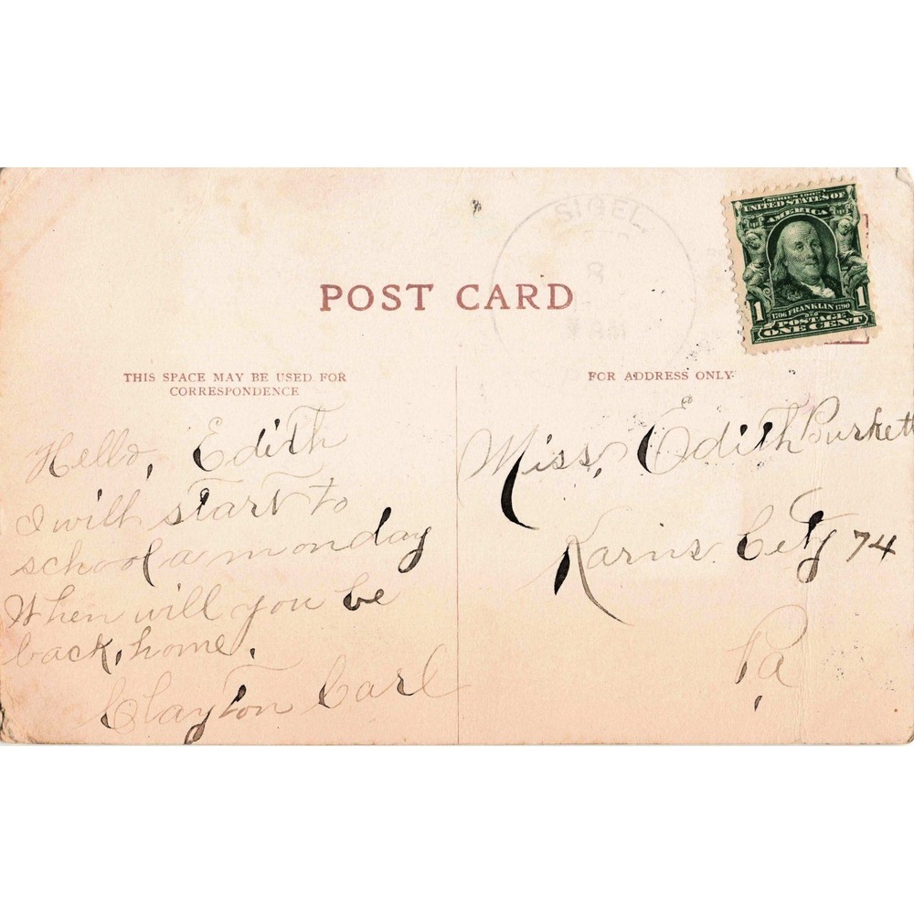 Vintage "Two-Lips" Postcard Children Kissing Alpine Attire Divided Back 1910s - Picture 2 of 2